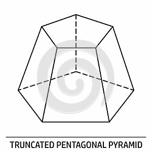 Truncated Pentagonal Pyramid outline icon photo