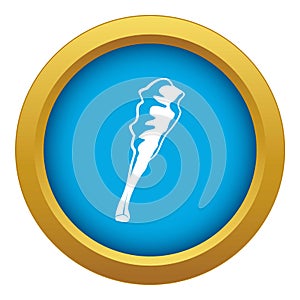 Truncheon icon blue vector isolated