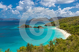 Trunk Bay Beach on St John in the US Virgin Islands