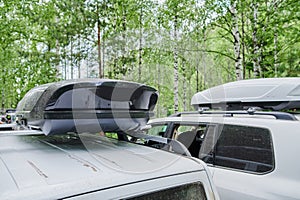 Trunk box fixed at roof top of the car.