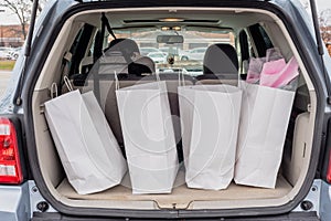 Trunk filled with shopping bags