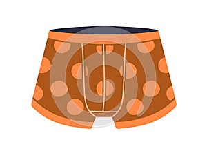 Trunks, men underwear. Mens shorts, boxers, underclothing design with circle print. Male knickers, briefs, undergarment photo