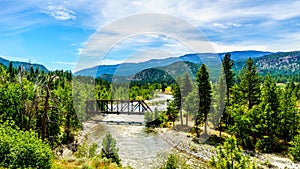 Truss Bridge over the Nicola River as it flows along Highway 8 from the town of Merritt to the Fraser River