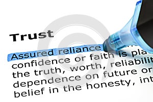 Trust with blue marker