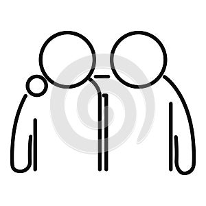 Trust buddy icon outline vector. Partnership business