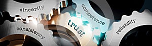 Trust - gears concept - 3D illustration