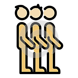 Trust group icon color outline vector