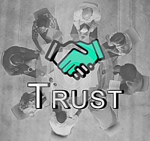 Trust Handshake Partnership Coooperation Graphic Concept photo