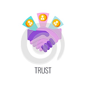 Trust icon. Loyalty to the brand, company and product.