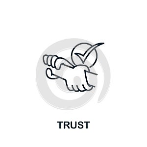 Trust icon from teamwork collection. Simple line element Trust symbol for templates, web design and infographics