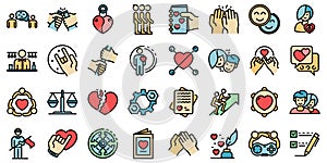 Trust icons set vector flat