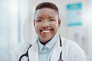 Trust me, Im a doctor. Portrait of a young doctor working in a clinic.