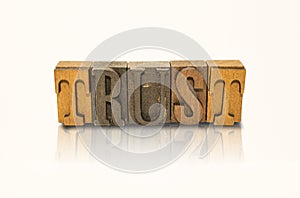 Trust Word Block Letters - Isolated White Background