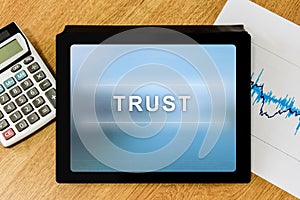 Trust word on digital tablet