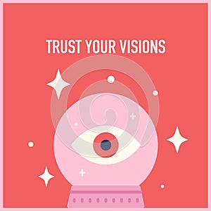 Trust you visions. Magic ball greeting card photo