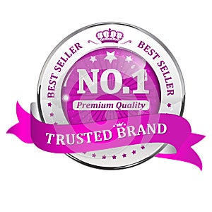Trusted Brand. Best seller, Premium Quality - shiny icon / label / badge.
