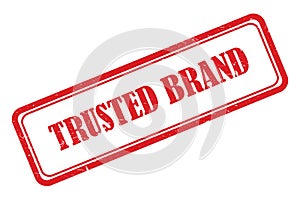 Trusted brand stamp on white