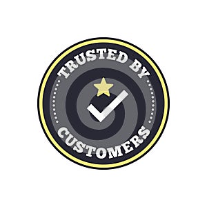 Trusted by Customers Badge with Stars and Navy Round Frame