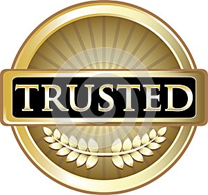 Trusted Golden Product Banner Label photo