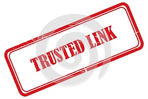 trusted link stamp on white