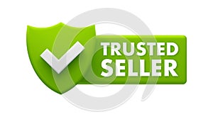 Trusted Seller Badge - Green Checkmark for Verified and Reliable Vendors Icon