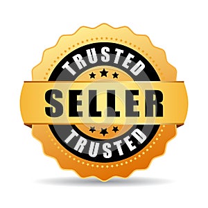 Trusted seller gold vector icon
