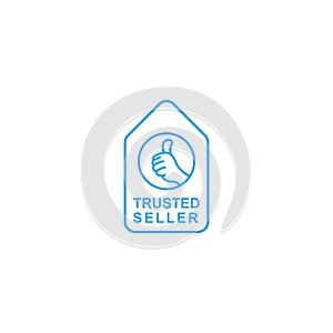 Trusted seller stamp icon vector design