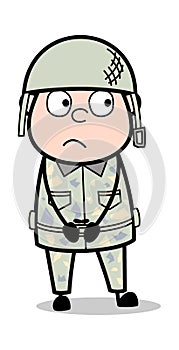 Trustful - Cute Army Man Cartoon Soldier Vector Illustration