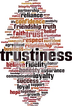 Trustiness word cloud concept