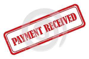 Payment received stamp on white