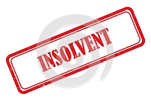 Insolvent stamp on white photo