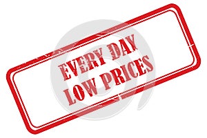 Every day low prices stamp on white