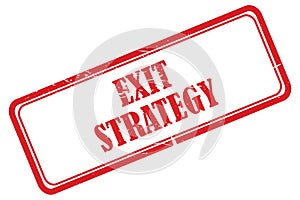 Exit strategy stamp on white