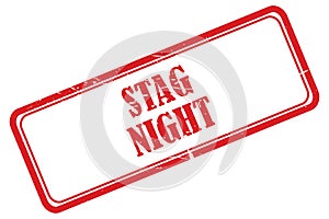 Stag night stamp on white