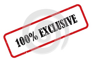 100% exclusive stamp on white