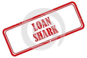 Loan shark stamp on white