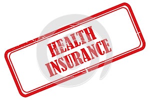 Health insurance stamp on white