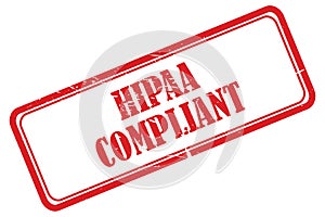 Hipaa compliant stamp on white