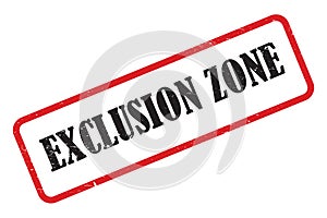 exclusion zone stamp on white