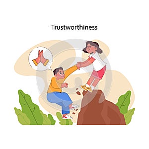 Trustworthiness concept. Flat vector illustration