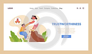 Trustworthiness concept. Flat vector illustration