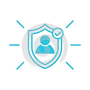 Trustworthy icon. Isolated on white background. Blue icon set