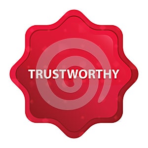 Trustworthy misty rose red starburst sticker button