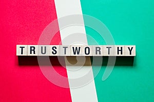 Trustworthy word concept on cubes