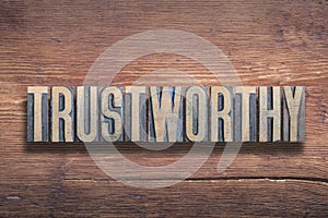 Trustworthy word wooden photo
