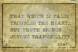 Truth brings Rumi