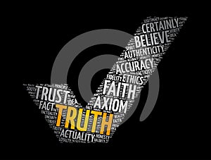 Truth check mark word cloud collage, concept background photo