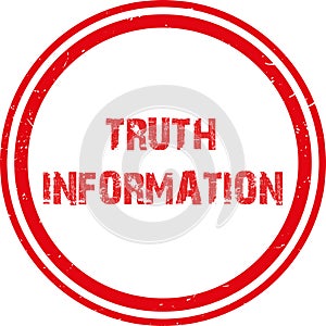 truth information stamp on white