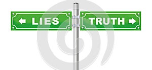 Truth Lies Street Sign Green