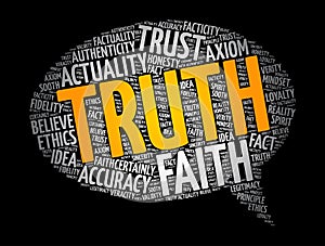 Truth message bubble word cloud collage, concept background photo